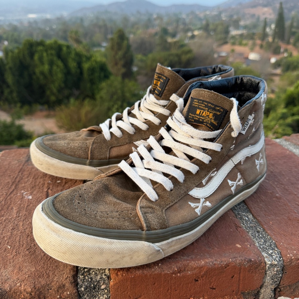 Vans Vault x WTAPS OG Sk8-Hi LX Olive Crossbones High Top Sneakers Mens 11.5